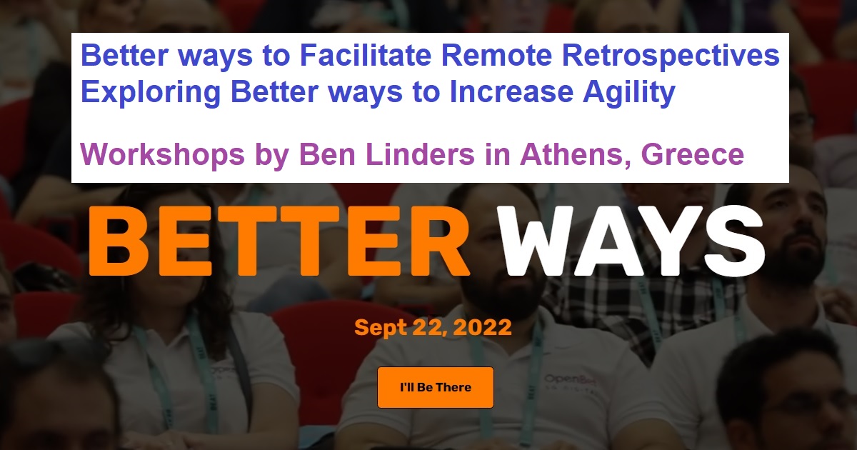 Workshops Ben Linders at Better ways conference 2022 - social